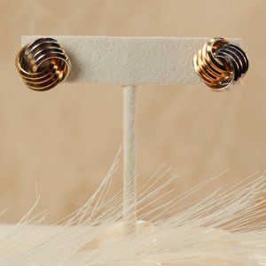 SOLD - Vintage Gold & Silver Twisted Knot Earrings